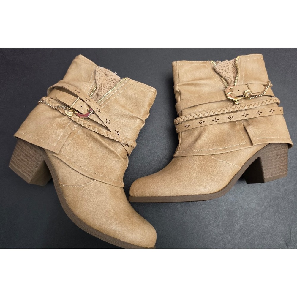NWOT Jellypop Women's Fossa Boho Ankle Boots - Tan, Size 9.5 - Picture 2 of 5